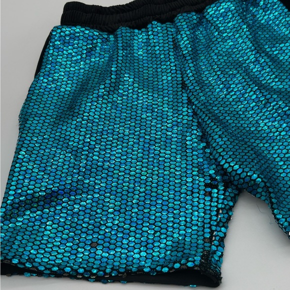 Shiny Sequin Sparkly Shorts for Men Straight Leg Partywear Rave Party Size M - Picture 3 of 13